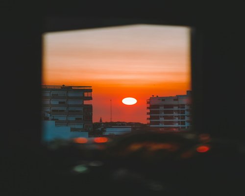 sunset view from a window